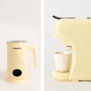 CREATE - PACK POTTS Cafetera express multicápsulas + MILK FROTHER STUDIO  Espumador calentador de leche y chocolate